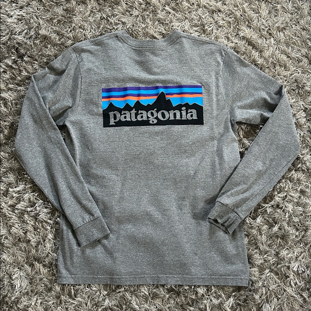 Patagonia Heather Gray Long Sleeve Tee